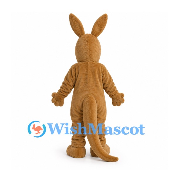 Kangaroo Mascot Costume in Brown with Baby Joey Pouch