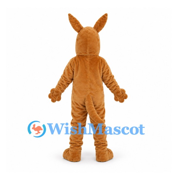Kangaroo Mascot Costume in Brown with Long Ears