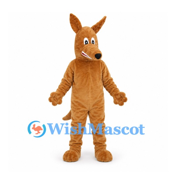 Kangaroo Mascot Costume in Brown with Long Ears