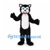 Cat Mascot Costume in Black and White with Blue Eyes
