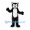 Cat Mascot Costume in Black and White with Blue Eyes
