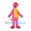 Dinosaur Mascot Costume in Pink with Yellow Belly and Sunglasses