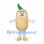 Vegetable Character Mascot Costume in Cream with Green Leaf