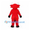 Bull Mascot Costume in Red with White Horns
