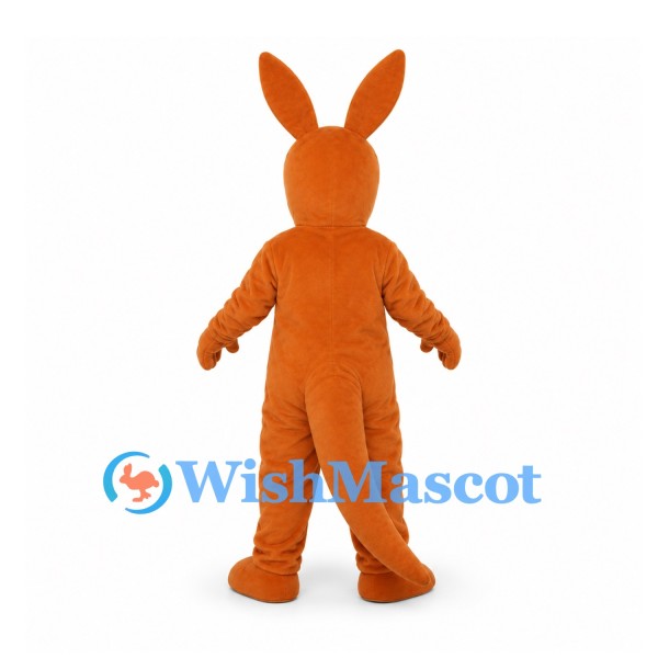 Kangaroo Mascot Costume in Orange with Long Tail