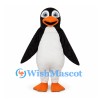 Penguin Mascot Costume in Black and White with Orange Feet
