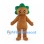 Acorn Mascot Costume in Brown with Green Leaf Crown