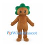 Acorn Mascot Costume in Brown with Green Leaf Crown