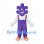 Puzzle Piece Mascot Costume in Purple with Overalls