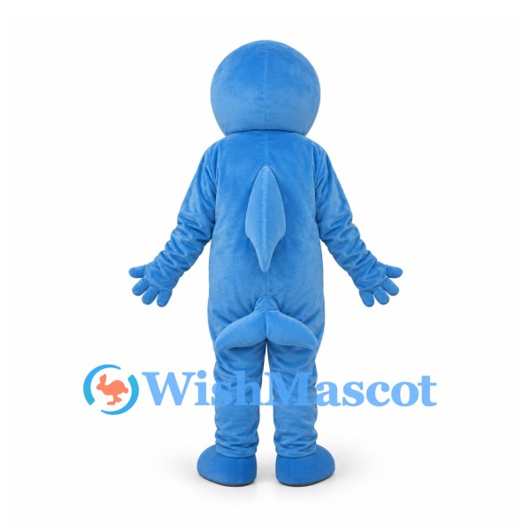 Shark Mascot Costume in Blue with White Belly