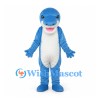 Shark Mascot Costume in Blue with White Belly