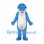 Shark Mascot Costume in Blue with White Belly
