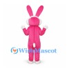 Rabbit Mascot Costume in Pink with White Belly