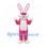 Rabbit Mascot Costume in Pink with White Belly