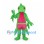 Lizard Mascot Costume in Green with Pink Belly and Side Fins
