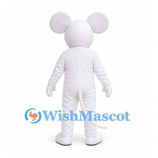 Mouse Mascot Costume in White with Large Ears