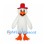 Duck Mascot Costume in White with Red Top Hat