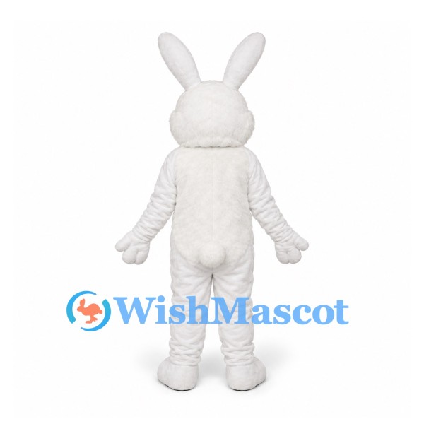 Rabbit Mascot Costume in White with Pink Inner Ears