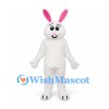 Rabbit Mascot Costume in White with Pink Inner Ears