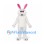 Rabbit Mascot Costume in White with Pink Inner Ears