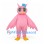 Owl Mascot Costume in Pink with Blue Head Tuft