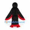 Turkey Mascot Costume in Black with Red Head and Wing Trim