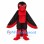Turkey Mascot Costume in Black with Red Head and Wing Trim