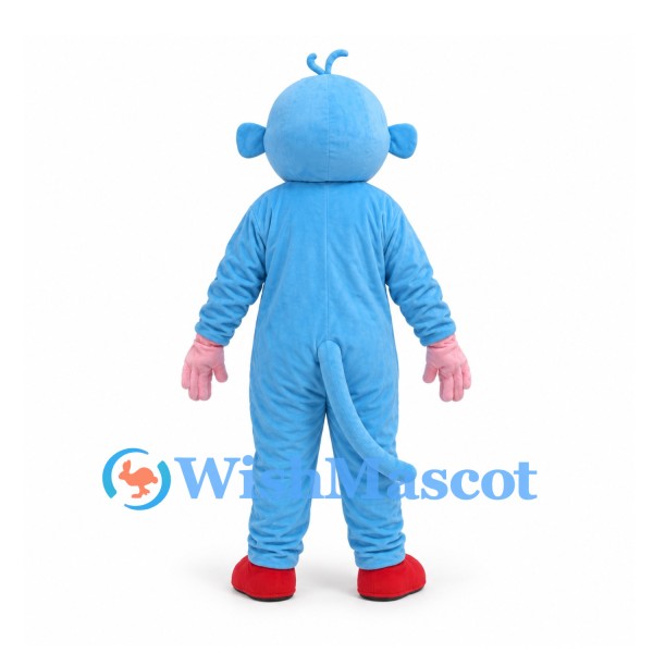 Monkey Mascot Costume in Blue with Yellow Belly