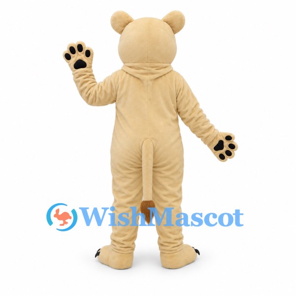Lioness Mascot Costume in Cream with Black Paw Pads
