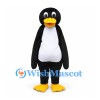 Penguin Mascot Costume in Black with White Belly and Yellow Bill