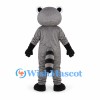 Raccoon Mascot Costume in Gray with Striped Tail