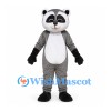 Raccoon Mascot Costume in Gray with Striped Tail