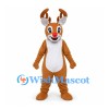 Reindeer Mascot Costume in Brown with Red Nose