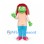 Rabbit Character Mascot Costume in Green with Red Hair and Blue Pants