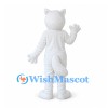 Arctic Wolf Mascot Costume in White with Bushy Tail
