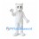 Arctic Wolf Mascot Costume in White with Bushy Tail