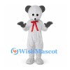 Koala Mascot Costume in Gray with Red Neck Bow