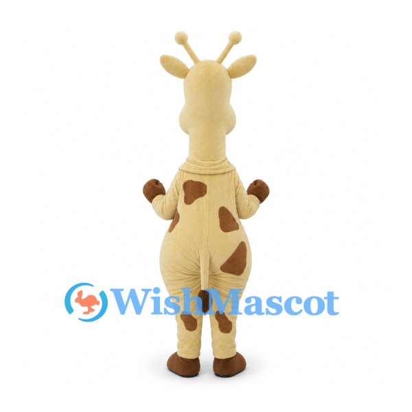 Giraffe Mascot Costume in Cream with Brown Patches