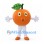 Orange Fruit Mascot Costume with Green Leaf and Smiling Face