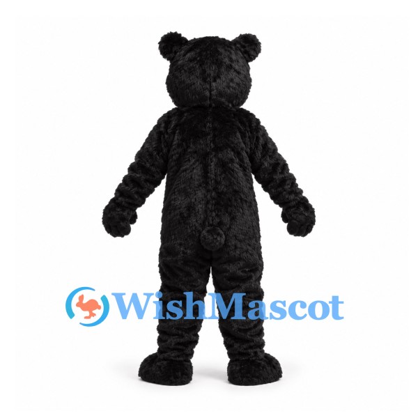 Black Bear Mascot Costume with Silver Gray Belly