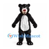Black Bear Mascot Costume with Silver Gray Belly