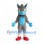 Spiked Monster Mascot Costume in Gray with Blue Muzzle and Red Shoes