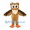 Owl Mascot Costume in Brown with Cream Chest