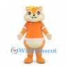 Squirrel Mascot Costume in Orange with Curled Tail