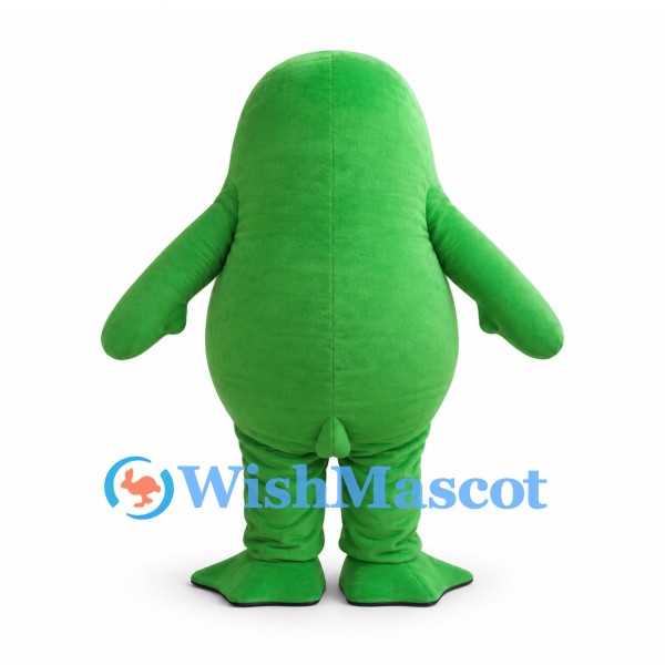 Seal Mascot Costume in Green with Gray Belly
