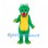 Crocodile Mascot Costume in Green with Yellow Belly and Open Mouth