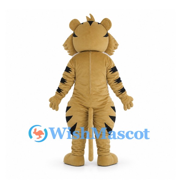 Tiger Mascot Costume in Tan with Black Stripes