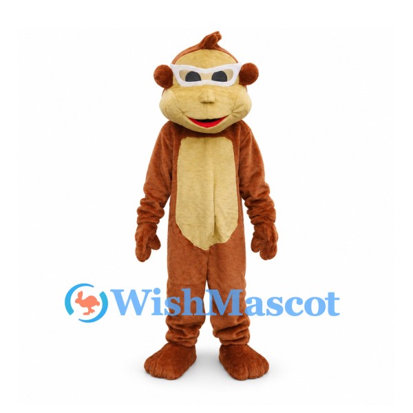 Monkey Mascot Costume in Brown with Cream Face and Belly