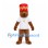 Bear Mascot Costume with Tall Red Hat and White Shirt