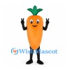 Carrot Mascot Costume in Orange with Green Leaves
